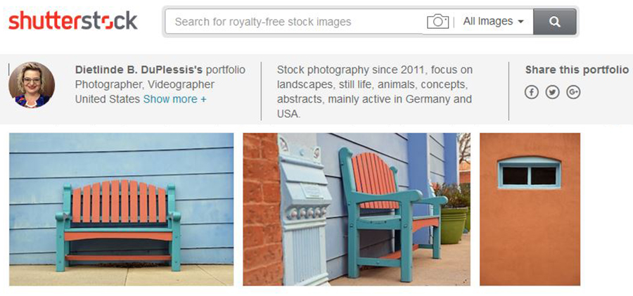 Snapshot of Dietlinde's Shutterstock portfolio